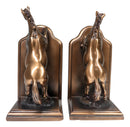 Two Fine Horses Standing On Hind Legs Bookends Bronze Electroplated Figurine