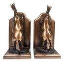Two Fine Horses Standing On Hind Legs Bookends Bronze Electroplated Figurine