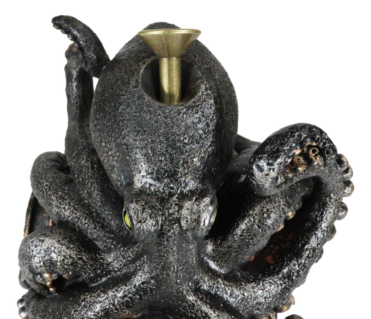 Ocean Marine Octopus Kraken On Steampunk Divers Helmet Incense Cone Burner - Ebros Gift
