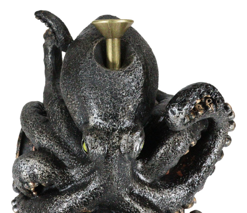 Ocean Marine Octopus Kraken On Steampunk Divers Helmet Incense Cone Burner