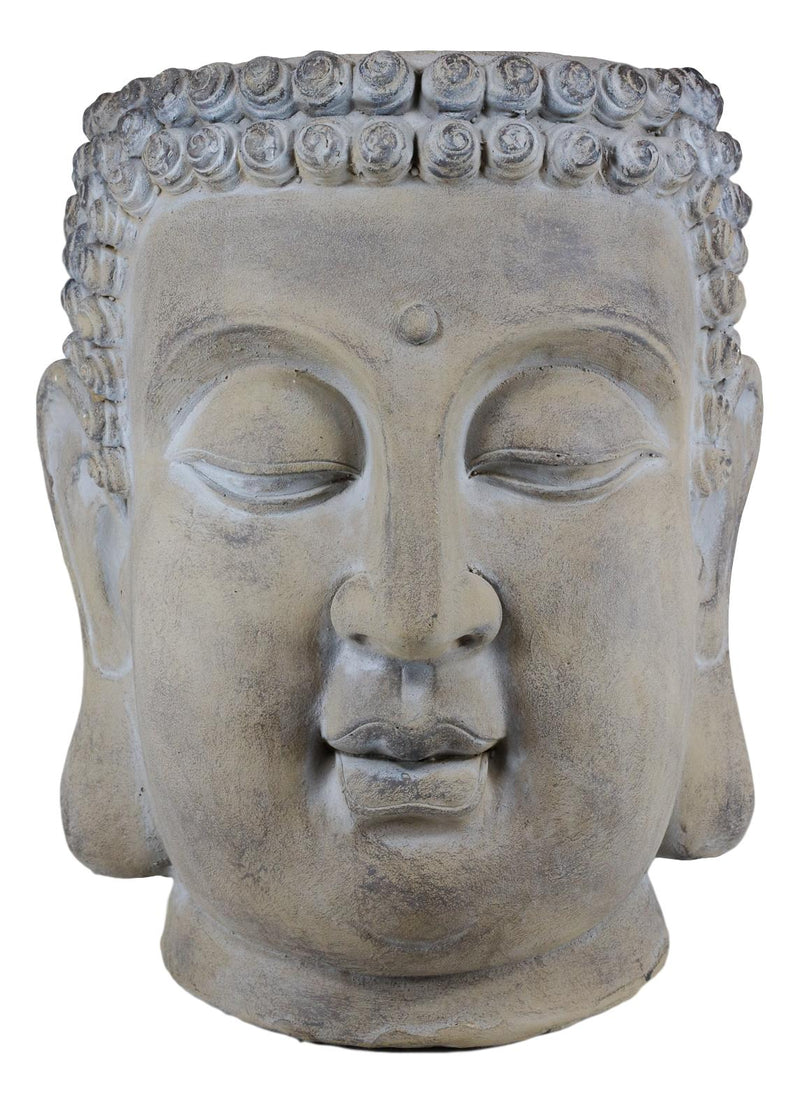 Shakyamuni Buddha Gautama Head Flower Plants Vase Planter Garden Statue 14.75"H