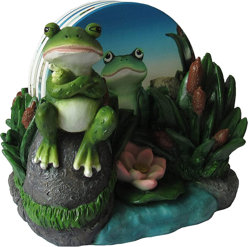 Ebros Hoppy Hour Frog Coaster 5PC Set Ceramic Coaster with Cork Base