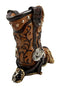 Ebros Gift Western Cowboy Boot With Spur and Lasso Decorative Flower Boquet Vase Figurine 9"H