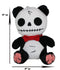 Ebros Furry Bones Skeleton Pandie Panda with Red Bow Tie Plush Toy Doll 6" Tall