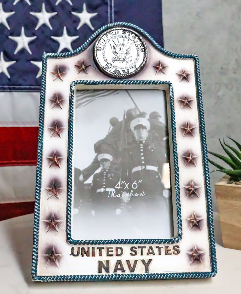 Patriotic United States Sailor Navy Eagle Rank Stars Memorial 4x6 Picture Frame