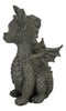 Whimsical Dainty Garden Dragon Sitting Figurine Faux Stone Fantasy Decor