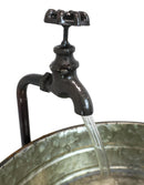Galvanized Metal Rustic 3 Tier Basins Cascading Electric Water Fountain Feature