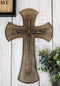 Vintage Layered Crucifix Tooled Scrollwork Roman Spike Nails Wall Cross Decor