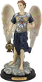Ebros Byzantine Colorful Archangel Sealtiel Statue with Brass Name Plate 12"H