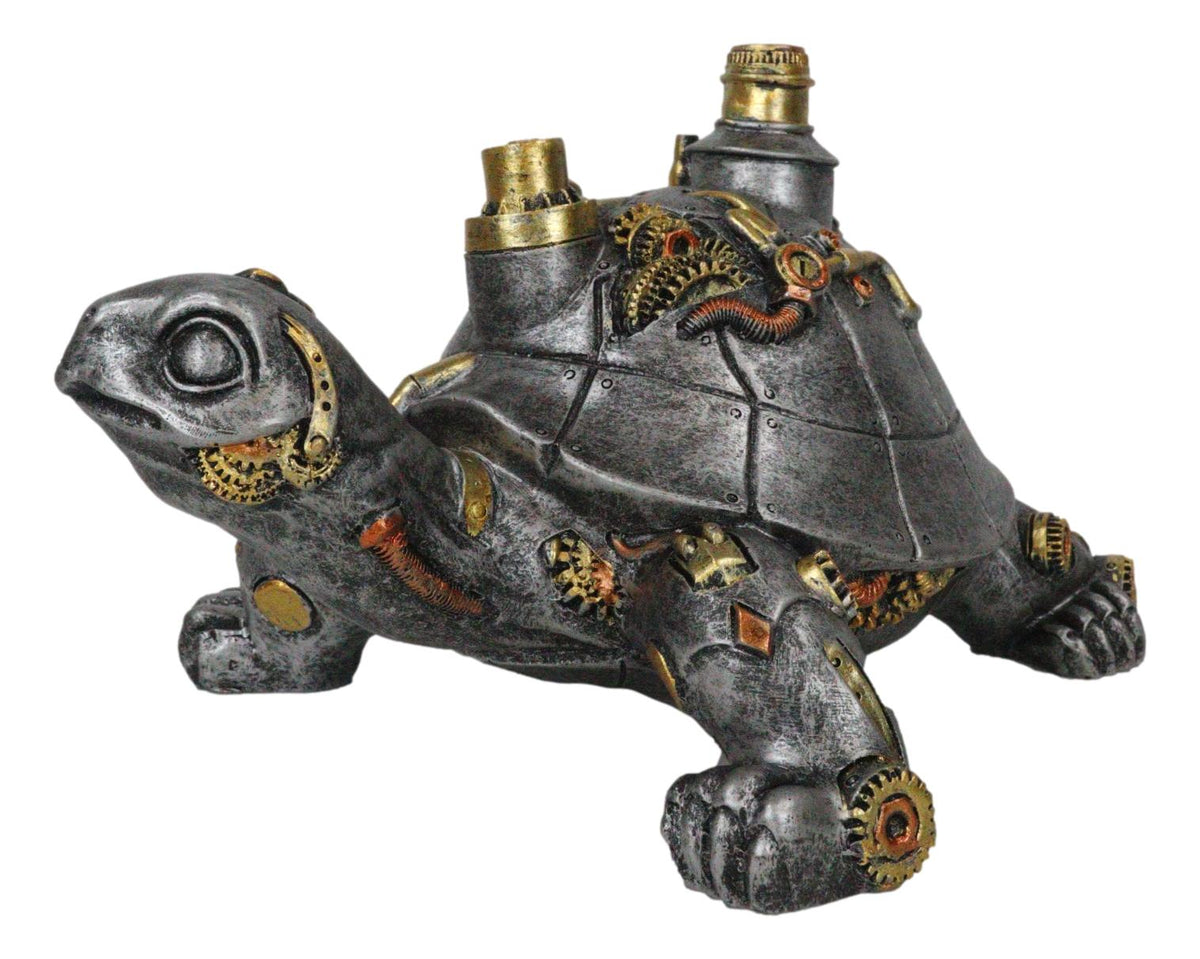 Victorian Steam Age Nautical Steampunk Geared Bionic Turtle Tortoise Figurine