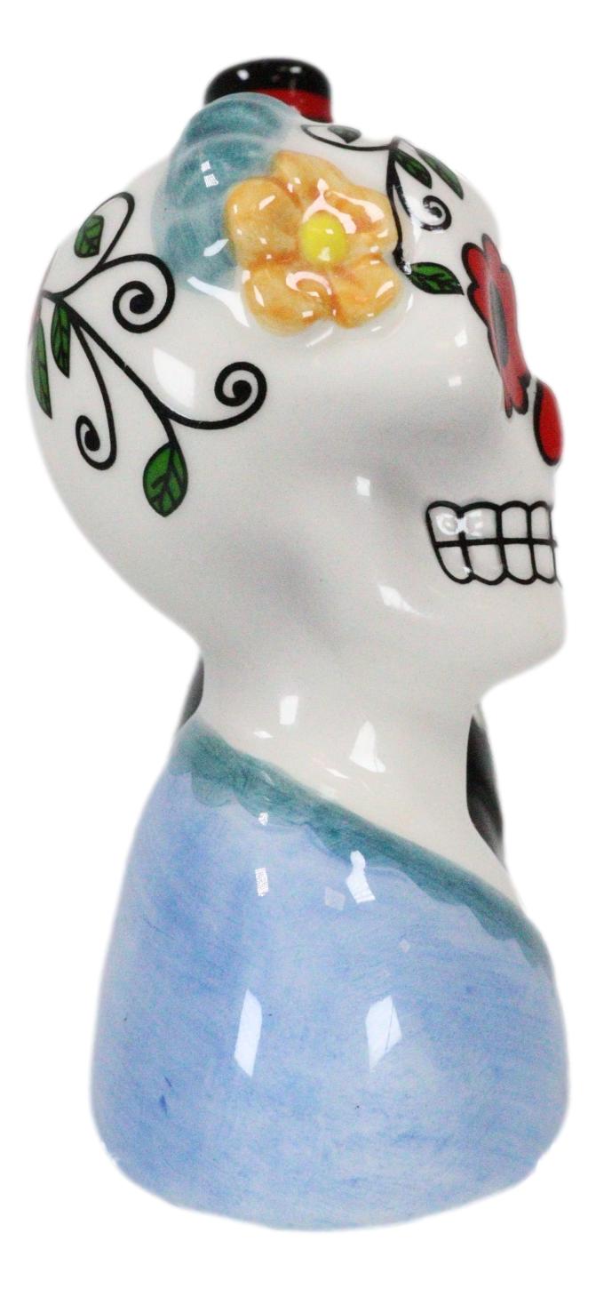 Mexican Couple Wedding Sugar Skulls Day Of The Dead Ceramic Salt Pepper Shakers