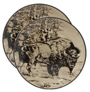 Ebros Grassland Plains Bison Buffalo Round Salad Or Dessert Plate Set of 2 8.5"D