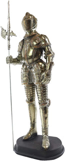 Large Fine Medieval Knight Suit of Armor Statue Halbedier Pikeman Sentry 13"H