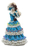 Dia De Los Muertos Day Of The Dead Sugar Skulls Pretty Blue Gown Dancer Statue