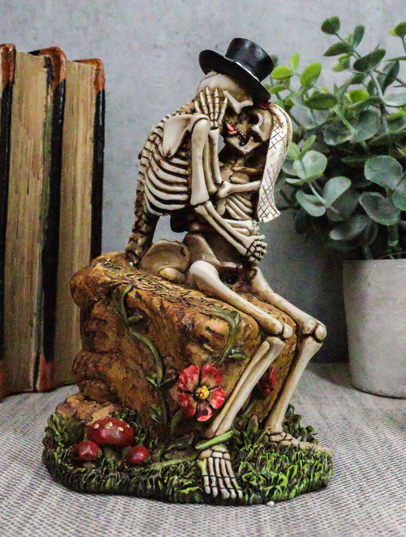 Ebros Love Never Dies Wedding Skeleton Couple Kissing In The Garden Statue 6"H