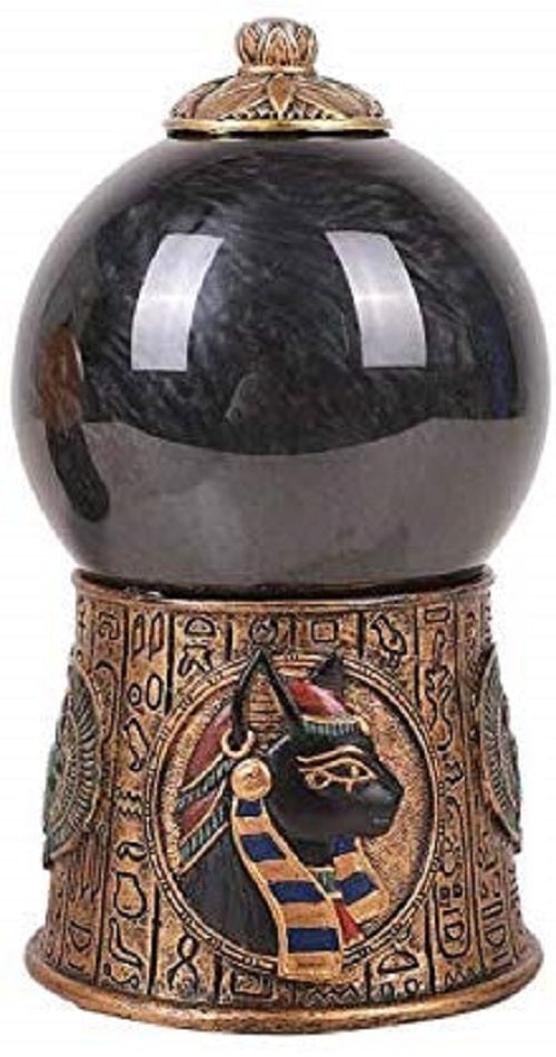 Ebros Egyptian Bastet Sound Activated Sand Storm Water Globe, 7 1/4 Inch Tall