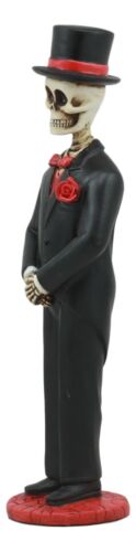 Day Of The Dead Wedding Skeleton Groom In Black Outfit Statue 9"H Dia De Muertos