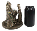 Ebros Occultic Wiccan Triple Goddess Maiden Mother Crone Votive Candle Holder Figurine