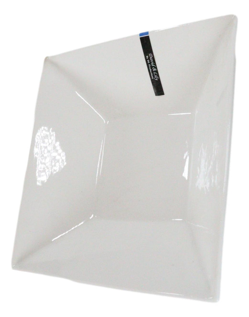 Ebros Pack Of 2 Kitchen And Dining Modern Contemporary Design Porcelain Square Bowls 35 Ounces 8.5"Diameter - Ebros Gift
