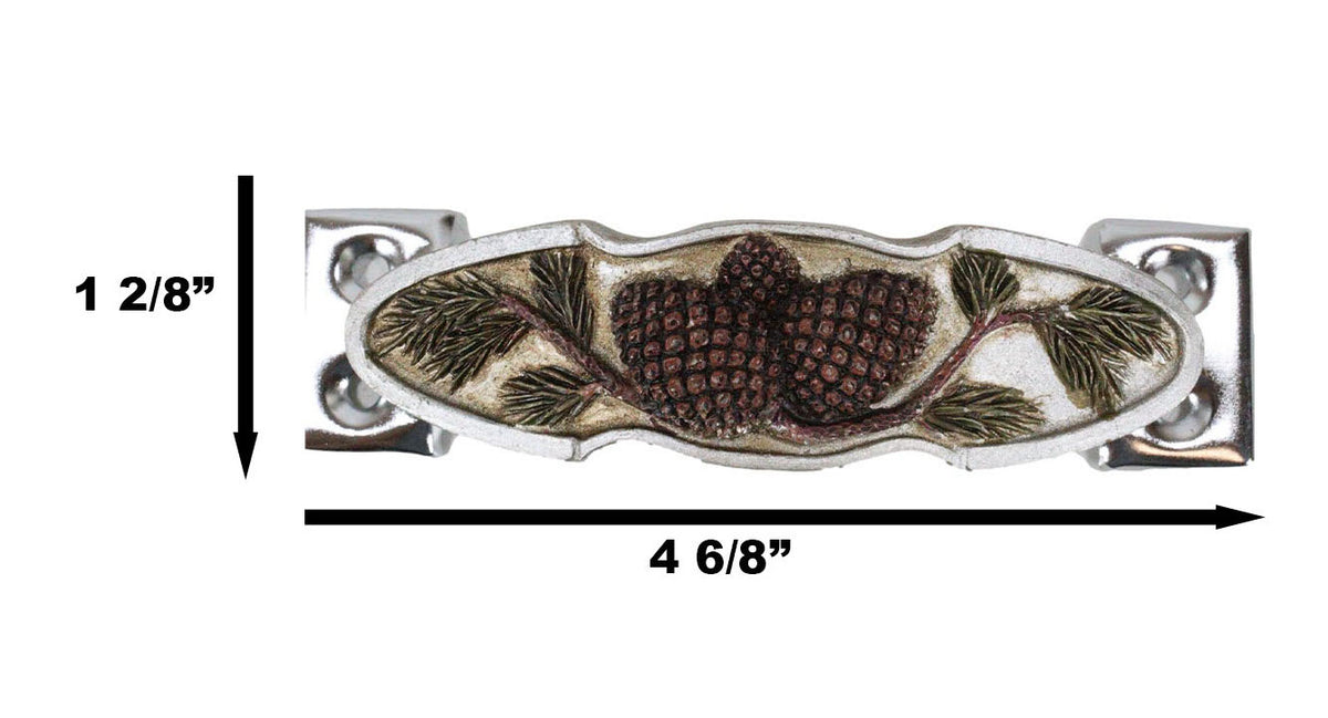 Rustic Western Pinecones Sprig Branch Drawer Cabinet Furniture Bar Pulls 2-Pack - Ebros Gift