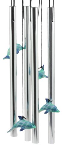 Sea World Three Dolphins Launching Above Water Wind Chime Marine Life Nautical