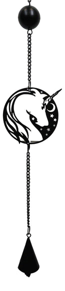 Sacred Unicorn Horse with Moon and Stars Metal Wall Hanging Mobile Wind Chime