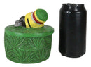 Gypsy Life Rasta Gnome Smoking On Bed Of Green Leaves Trinket Jewelry Stash Box