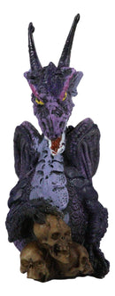 Purple Night Sky Dusk Skull Grave Dragon Growling Incense Holder Burner Figurine