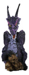 Purple Night Sky Dusk Skull Grave Dragon Growling Incense Holder Burner Figurine