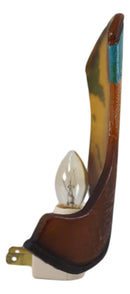 Rustic Western Cowboy Boot Turquoise Cowskin Design Wall Plug In LED Night Light