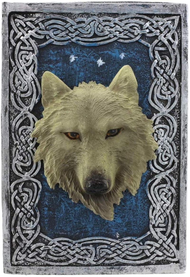 Ebros Blue Starry Night Alpha Grey Wolf Rectangular Decorative Box Trinket