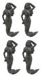 Ebros Gift 6"H Mermaid Cast Iron Rustic Wall Coat Hook For Keys Leashes Hats (4)