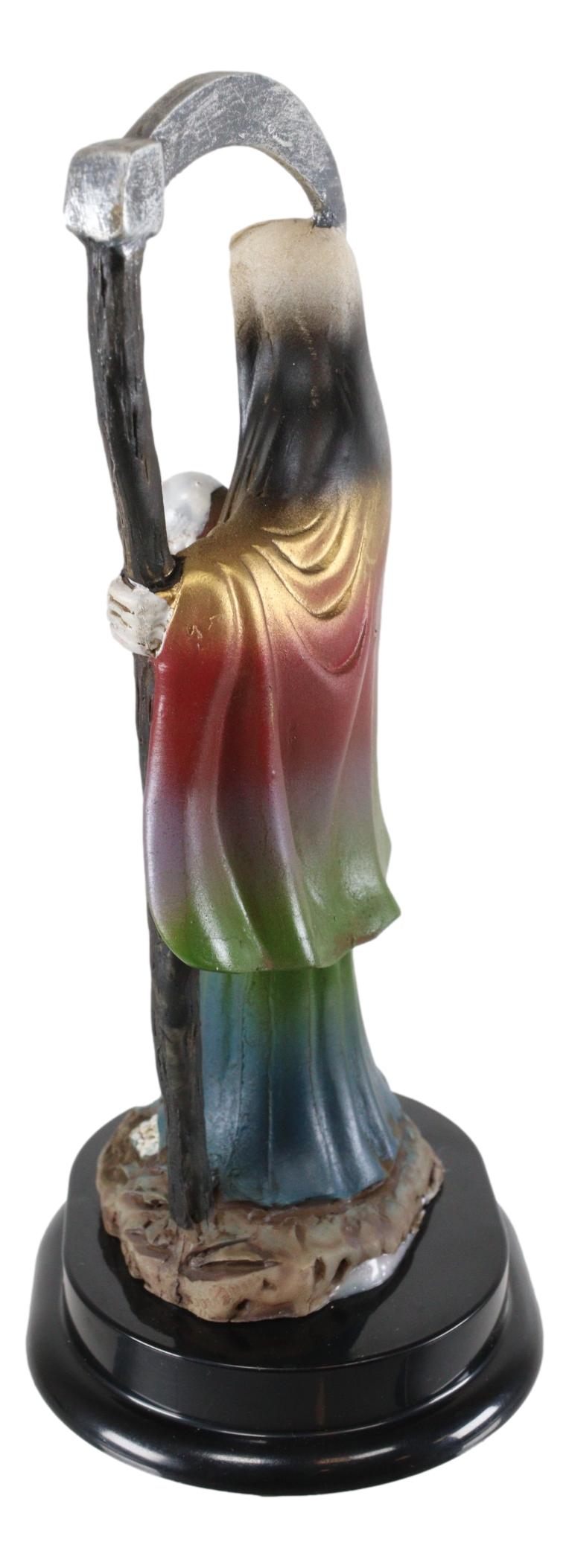 Ebros Gift 5.5"H Rainbow Santa Muerte With Scythe Protection Decorative Figurine - Ebros Gift