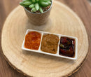 White Jade Melamine Condiments Soy Sauce 3 Partitions Dipping Bowls Dishes Set 6