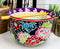 Ebros Victorian Colorful Floral Blooms Ramen Udon Noodles Large 6.25" Diameter Soup Bowl With Built In Rest and Bamboo Chopsticks Set for Rice Pasta Salad