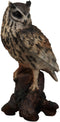 Realistic Nature Wildlife Eurasian Eagle Owl Perching On Tree Statue 14.25"Tall