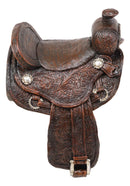 Ebros Western Tooled Pattern Horse Saddle Decorative Toilet Paper Holder 7.5"H