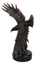 Large Wings of Glory Bald Eagle Diving Towards Mountain Statue With Base 17"H
