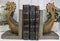 Nautical Marine Scandinavian Viking Fjord Dragon Longship Prow Ship Bookends Set