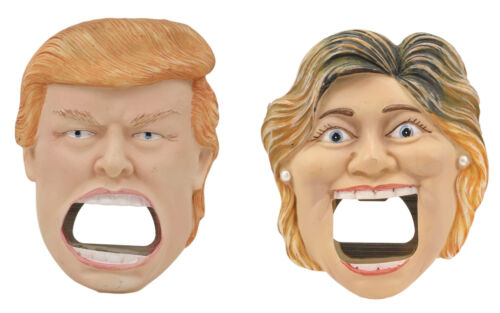 Hillary Clinton VS Donald Trump Beer Bottle Cap Openers Fridge Magnets Set Of 2