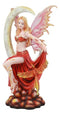 Ebros Large Celestial Crescent Ember Moon Fire Elemental Phoenix Fairy Statue