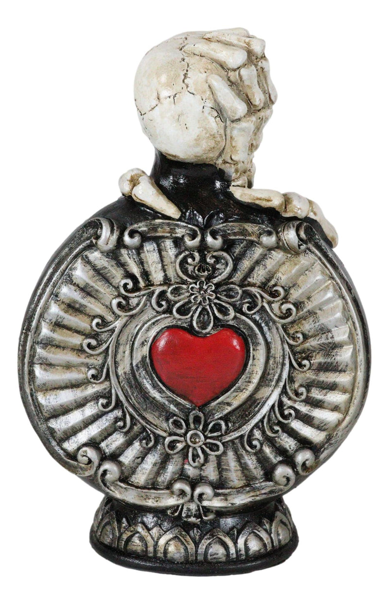 Wicca Witchcraft Skeleton Bones Skull With Red Heart Decorative Potion Bottle