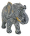 Auspicious Grey Glossy Mosaic Design Noble Aztec Elephant with Trunk Up Figurine