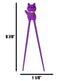 Purple Maneki Neko Lucky Cat Reusable Training Chopsticks Set W/ Silicone Helper