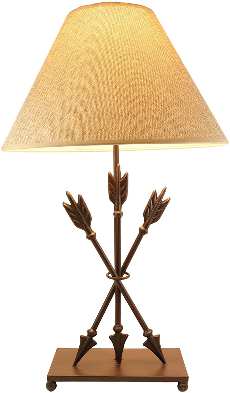 Ebros Crossed Arrows with Ring Center Base Desktop Table Lamps w/ Shade 27" Tall - Ebros Gift