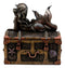Bronzed Mermaid Nerida Resting On Sunken Treasure Jewelry Box Figurine 5.25"L