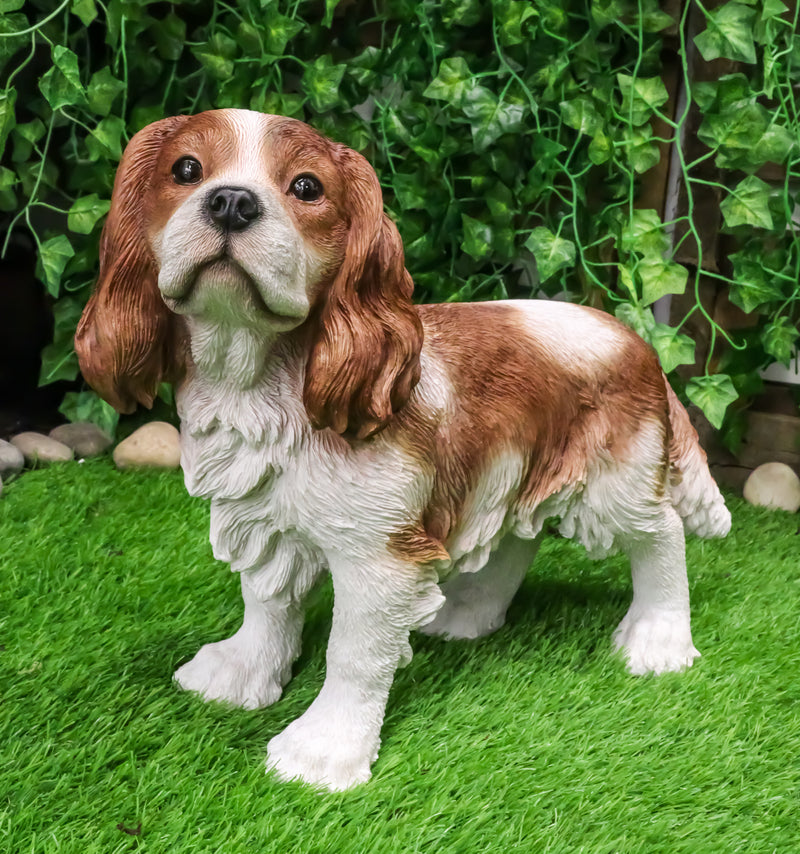 Large Realistic Adorable Cavalier King Charles Spaniel Dog Statue 16"Long