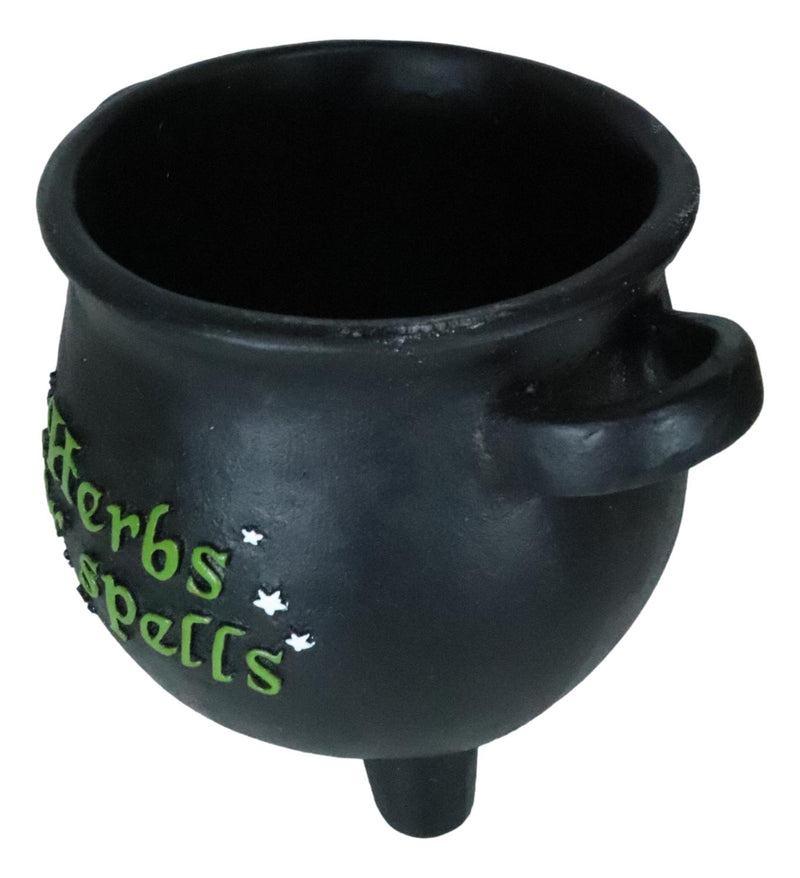 2-Pack Green Thumb Witch Gardening Black Herbs For Spells Cauldron Planter Pots