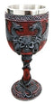 Ebros Medieval Dual Dragon With Skull Crest Ossuary Goblet Wine Chalice 7oz Capacity
