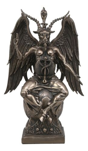 Ebros Gift 15" Height Large Baphomet On Globe Statue Sabbatic Goat Figurine
